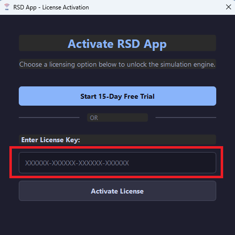 Thank You license activation